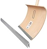 SHW-FIRE Holz Schneeschaufel 50cm Breite mit hochwertiger Alukante und...