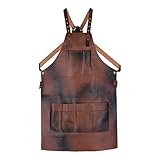 Leathershire Leder-Werkzeugschürze mit 12 Taschen, Unisex, Leder-Cross-Body-Rückengurte,...