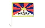 AZ FLAG AUTOFAHNE Tibet 45x30cm - TIBETISCHE AUTOFLAGGE 30 x 45 cm Auto flaggen