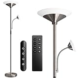 BBHome Stehlampe Wohnzimmer LED, 27W Deckenfluter LED Dimmbar mit 6W leselampe,...
