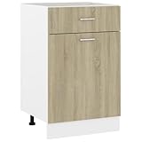 KLYEON Schubunterschrank Sonoma-Eiche 50x46x81,5 cm Holzwerkstoff,Praktischer...
