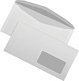 Kuvertierhülle DIN C6/5, 229 x 114 mm, 75 g/m², Offset, weiß, mit Fenster...
