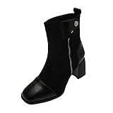 XCVFBVG Damenstiefel Lady Knle Designer Casual Winter Sexy High Heels POSTLEITZAHL Chunky...