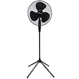 AB ELEKTRO Standventilator 50W - 54dB leise - 85° Oszillation - Ventilator mit 3...