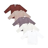 MEA BABY Unisex Baby Wickelshirt Wickeljacke Langarm, 100% Baumwolle im 5er Pack....