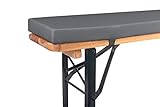 TexDeko® Bierbankauflage gepolstert 220x25x4cm XL für Bierzeltgarnitur Bankauflage...