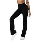 BSLVWG Bootcut Yoga Hosen für Frauen, High Waist ausgestellte Leggings Breites Bein...