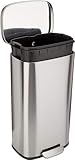 Amazon Basics 30 l Rechteckig Mülleimer für die Küche mit Stahlrohrpedal -...