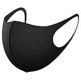 Sponduct® 5 x Mundschutz Maske Schwarz Waschbar | Atmungsaktiver Mund und...