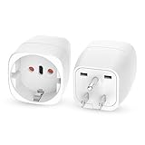 Oliveria 2 Stück Reiseadapter USA, EU to US Adapter, Adapter USA Deutschland...