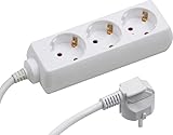 Meister Steckdosenleiste 3-fach - 5 m Kabel - weiß - Kunststoffleitung - IP20...
