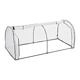 Relaxdays Frühbeet, HxBxT: 80 x 100 x 200 cm, PE-Folie, Eisen, Tür mit Reißverschluss,...