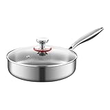 Antihaft-Bratpfanne – Vielseitige Steak-Grillpfanne mit Deckel, gleichmäßiges Erhitzen...