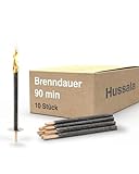 Hussala Diamond Wachsfackeln [10 Stück / 90 min] mit Holzstab und Tropschutz, Garten...