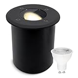 SSC-LUXon JUAVI Bodeneinbauleuchte aussen IP67 LED - Bodenstrahler schwarz matt...