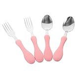 Alipis Edelstahl Gabellöffel Für Silikongriff Sicherheitsfreundliches Kindergeschirr...
