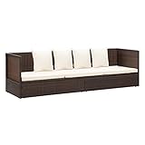 vidaXL Garten-Sofabett mit Kissen Gartensofa Gartenmöbel Gartenliege Loungebett Outdoor...