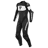 Dainese Imatra 1-Teiler Perforierte Damen Motorrad Lederkombi (Black/White,42)