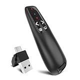 [2 in 1 USB C] Presenter, kabelloser Präsentationsfernbedienung, Pointer für...