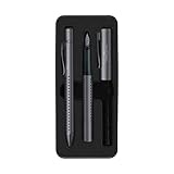 Faber-Castell 201526 - Geschenkset Grip Edition, anthrazit, mit Füllfederhalter M und...