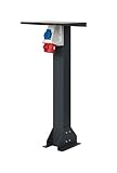 KREAINVENT Standfuß aus Aluminium mit außensteckdose. Hochwertiger Steckdosensäule....