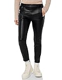 Street One Damen A375761 Kunstlederhose High Waist, Schwarz, 40W / 28L EU