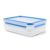 EMSA Clip & Close Frischhaltedose, rechteckig, 2 X 0,6 L, Aufschnittboxsystem...