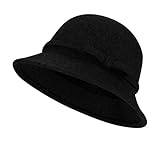 Glockenhut Vintage Wolle Wintermütze Damen Winter Filzmütze Warm Wollmütze Elegant...