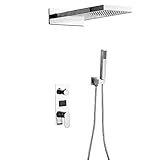 Unterputz-Brausearmaturenset LED Thermostat-Brausesystem Regenbrause-Set mit Duschkopf...