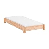 DICO Einzelbett Stapelbett Massivholz mit Rollrost Größe 90x200 cm 06 Buche...
