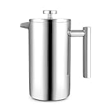 Trintion French Press Edelstahl Kaffeebereiter 1 Liter - Doppelwandige Thermo...