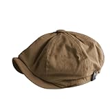 EWFAS Newsboy Cap Herren Schiebermütze Herren Barett Cap Retro Herringbone Mütze mit...