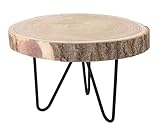 Spetebo Mini Beistelltisch Baumscheibe mit Metall Gestell - 25 cm - kleiner...