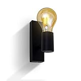 B.K.Licht - Wandleuchte Innen schwenkbar, E27 Fassung, max. 60 Watt, Wandlampe...