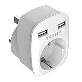 TESSAN UK Adapter, Steckdosenadapter England, Adapter England Deutschland...