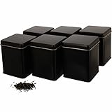 Dosenritter | 6x klassische eckige Teedose/Vorratsdose, STAPELBAR, aromadicht aus Metall...