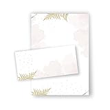 Briefpapier Goldfarn DIN A4 I Set Briefpapier/Umschläge