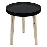 Spetebo Deko Holz Tisch 36x30 cm - schwarz - Kleiner Beistelltisch Couchtisch...