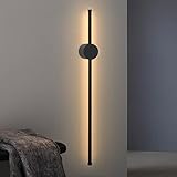 ZMH LED Wandleuchte innen Wandlampe - 60CM Schwarz Modern Flurlampe Schwenkbar...