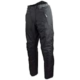 Schwarze Motorradhose in Kurzgröße XL mit herausnehmbarem Thermofutter, Protektoren und...