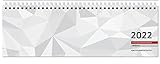 Tischquerkalender Register 2022 - 32x10,5 cm - 1 Woche auf 2 Seiten - Bürokalender mit...