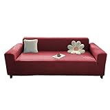 Sofabezug – Sofa-Schonbezug aus Samtmaterial mit Bodenband und rutschfesten...