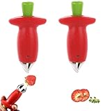 2 Stück Erdbeerhüller, Tomaten Entkerner, Erdbeer Strunkentferner, Krallen...