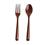 Esslöffel-Set aus Holz, Gabel, Holzbesteck für Salat, Kochen, Essutensilien,...