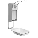 1x ARNOMED Desinfektionsspender mit Tropfschale, Aluminium Seifenspender für...