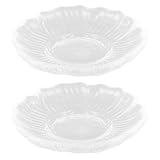 Ciieeo 2 x transparente Glasuntertassen, Blumenform, Glasteller, Untertassen, Kaffeetasse,...