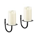 XAROO Schwarze Kerzenleuchter 2er Set, Metall Wandkerzenhalter für flammenlose...