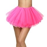 Rosa Tutu Rock Damen 5-Lagiges Rosa Tüllrock Ballettkleidung Dehnbar Ballettrock für...