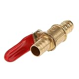 Ioensy 1/4 Messing Kugelhahn Absperrventil mit schwarzen Griff für Gas/Luft