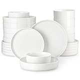 MALACASA, Serie Leah, Geschirrset 6 Personen, 24-teilig Porzellan Tafelservice...